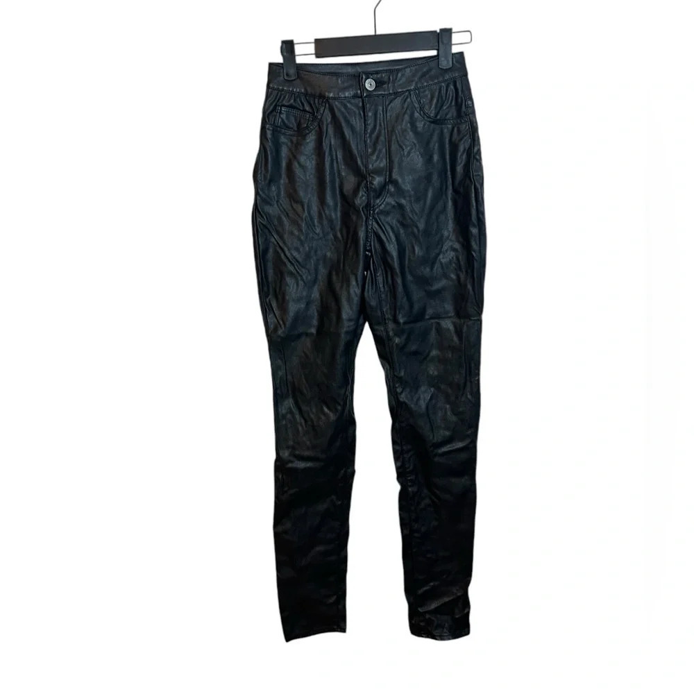 H&M Divided Black Faux Leather Skinny Pants